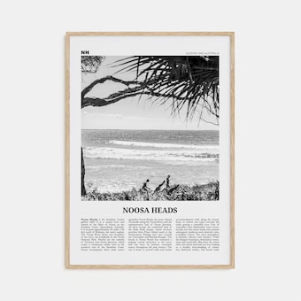 Noosa Heads, Black And White Travel Poster