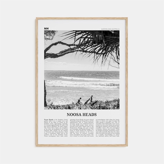 Noosa Heads, Black And White Travel Poster