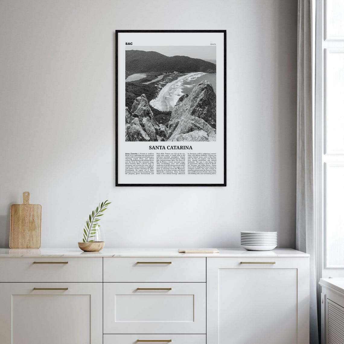 Santa Catarina Print Black And White Santa Catarina Wall Art Santa Catarina Poster Santa Catarina Photo Santa Catarina Dcor Brazil - Image 2