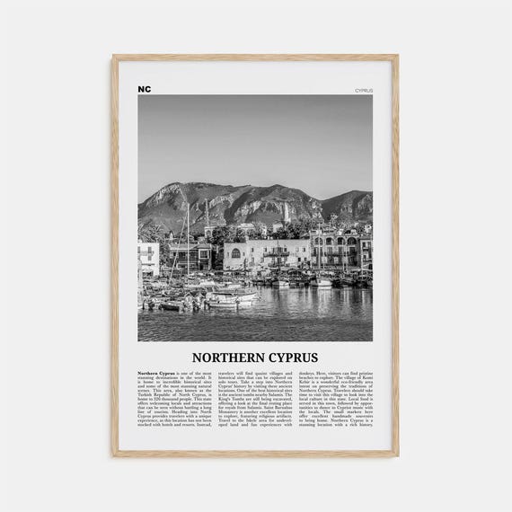 Northern Cyprus Black And White Travel Poster