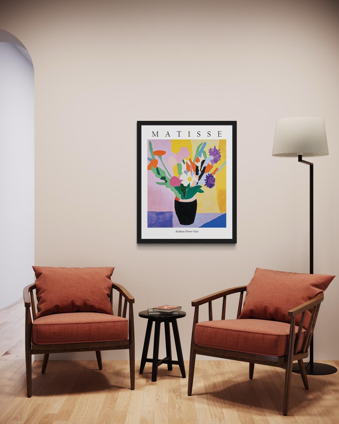 Matisse Style Scabiosa Flower Vase Airy Fauvist Still Life Poster - Image 2