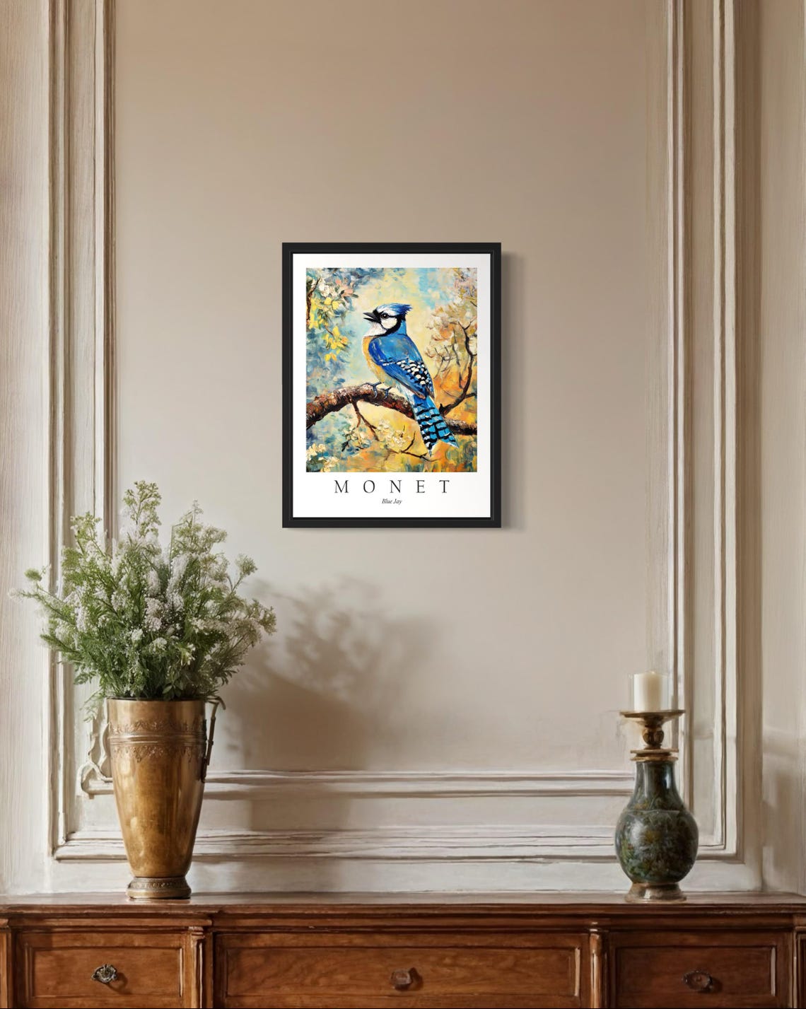 Blue Jay Bird Monet Art Print - Image 4