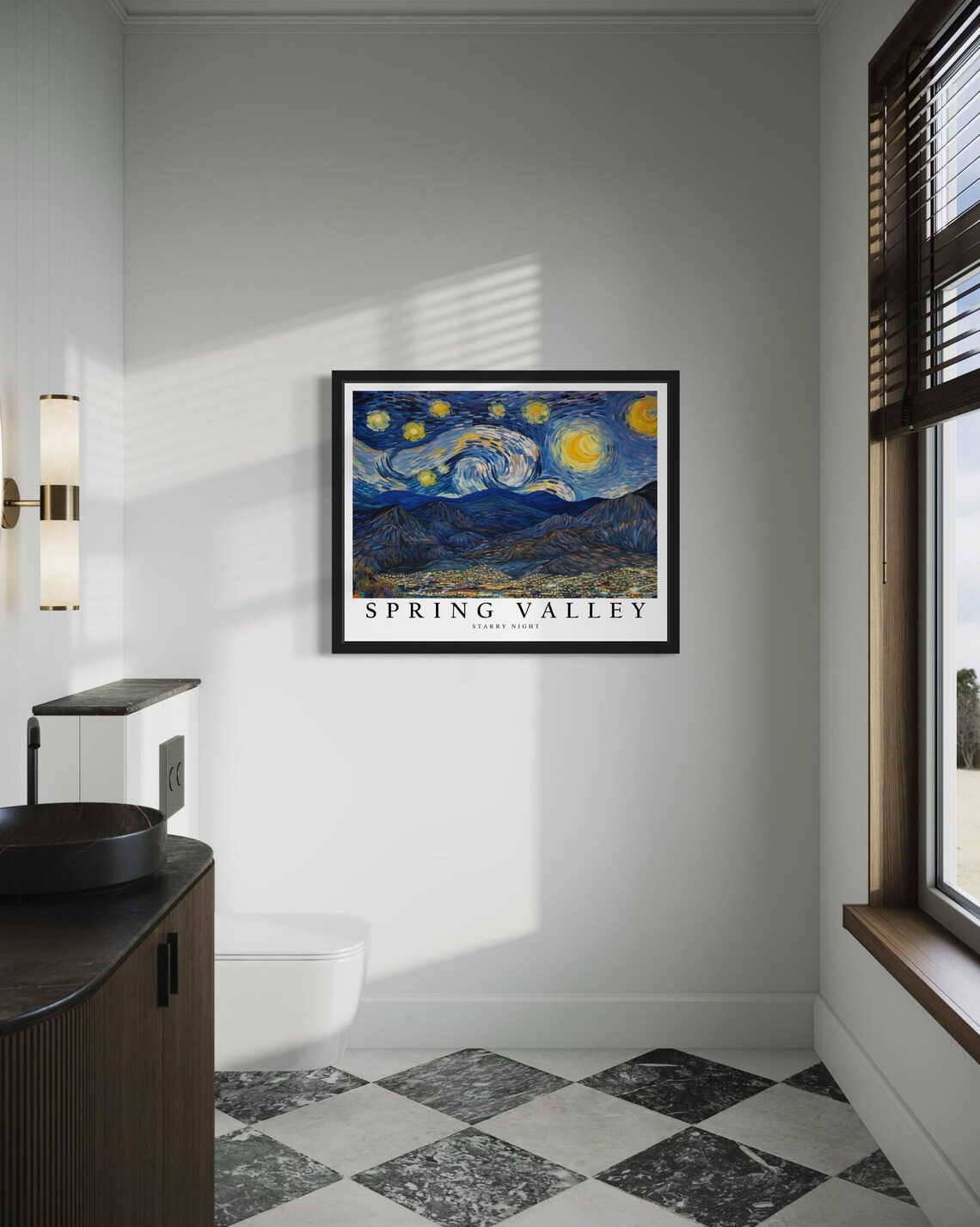 Spring Valley Nevada Starry Night Poster Print - Image 4