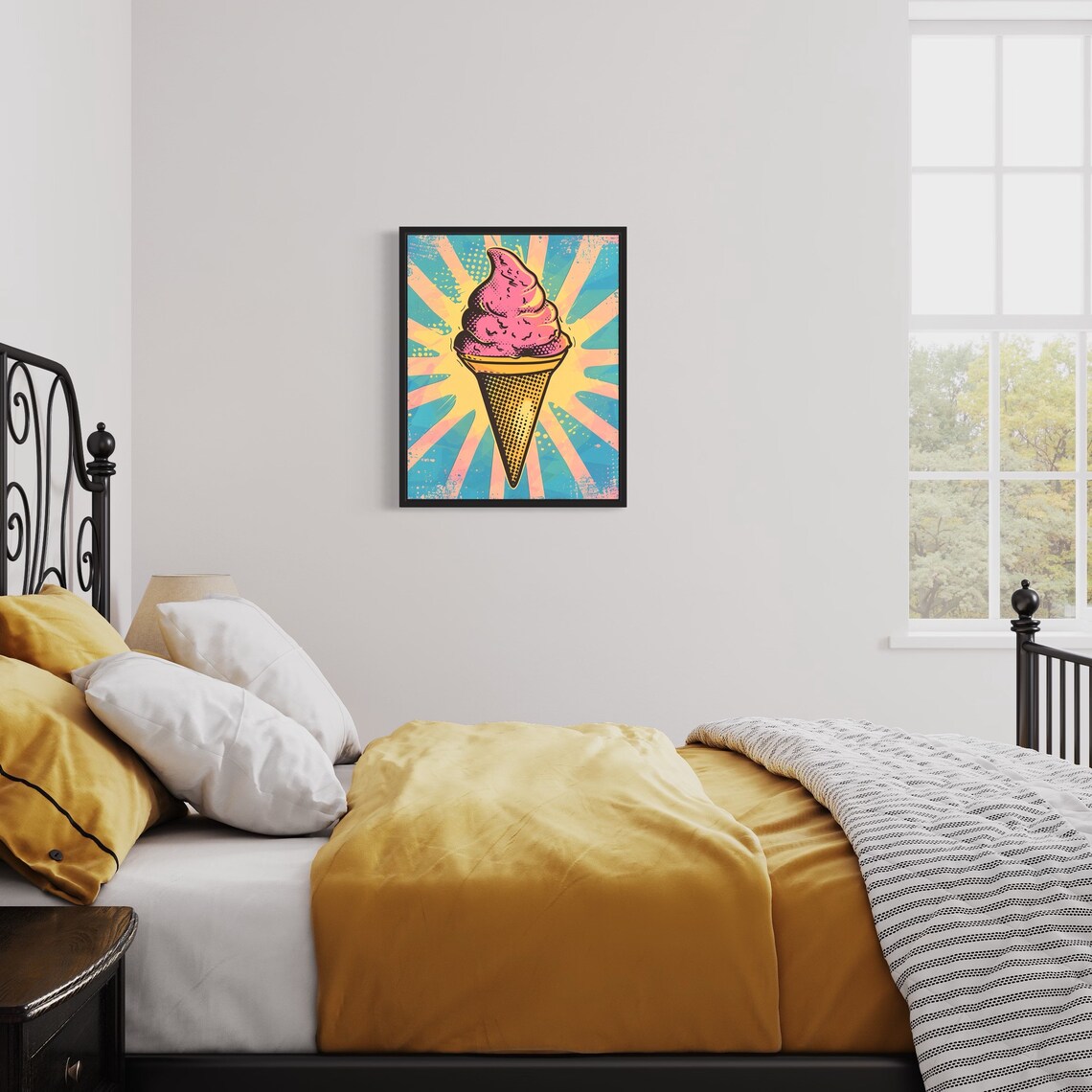 Ice Cream Cone Pop Art, Retro Vintage Decor - Image 4