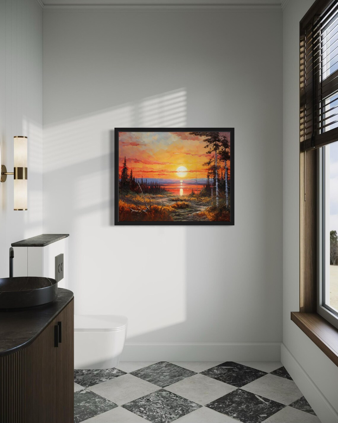 Forest Sunset Abstract Art Print - Image 4