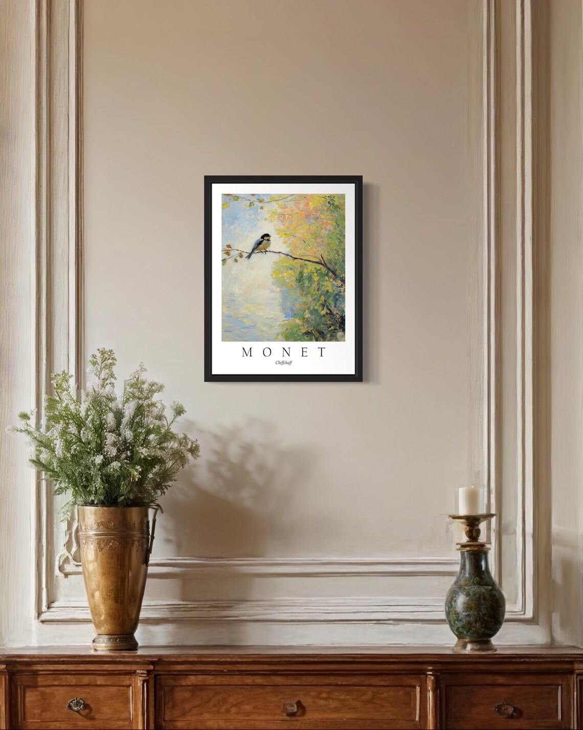 Chiffchaff Bird, Monet-Inspired Art Print - Image 2
