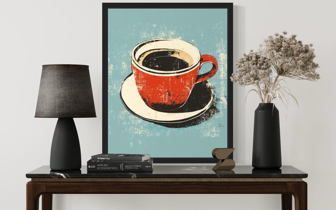 Coffee Cup Pop Art Poster Print - Image 3