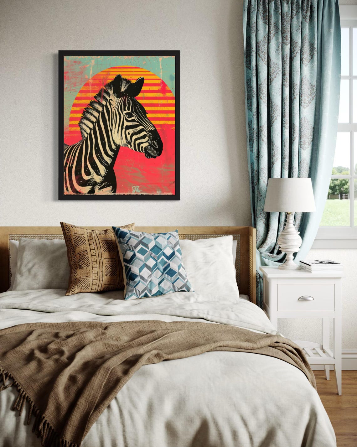 Africa Zebra Art Print, Wildlife Poster - Image 3