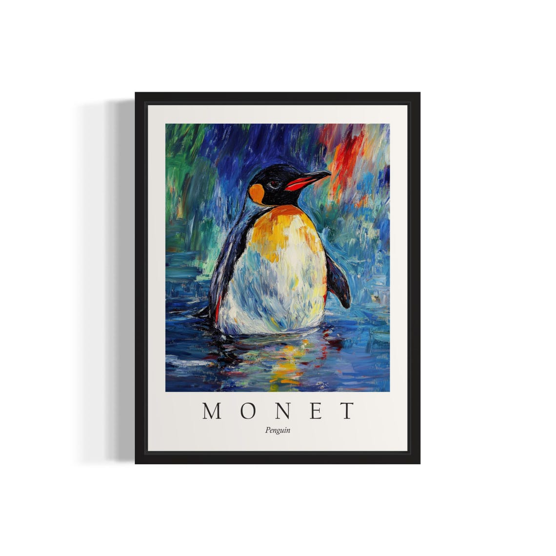 Penguin Bird, Monet-Inspired Art Print