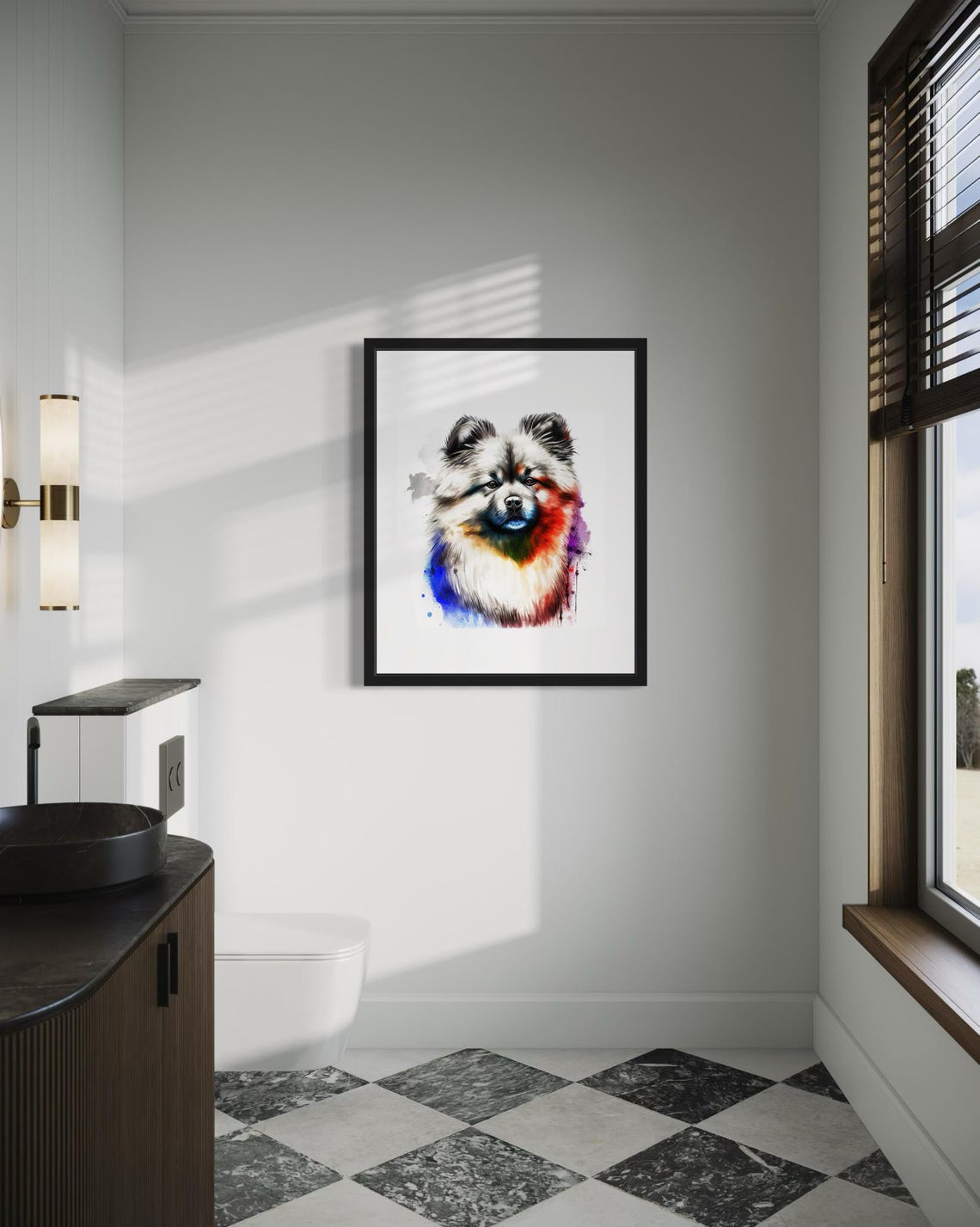 Keeshond Fluffy Dog Watercolor Portrait Paint Splash Breed Poster - Image 4