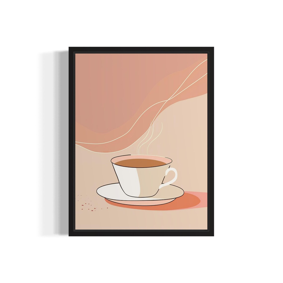 Coffee Food Art Print, Original Paint Artwork