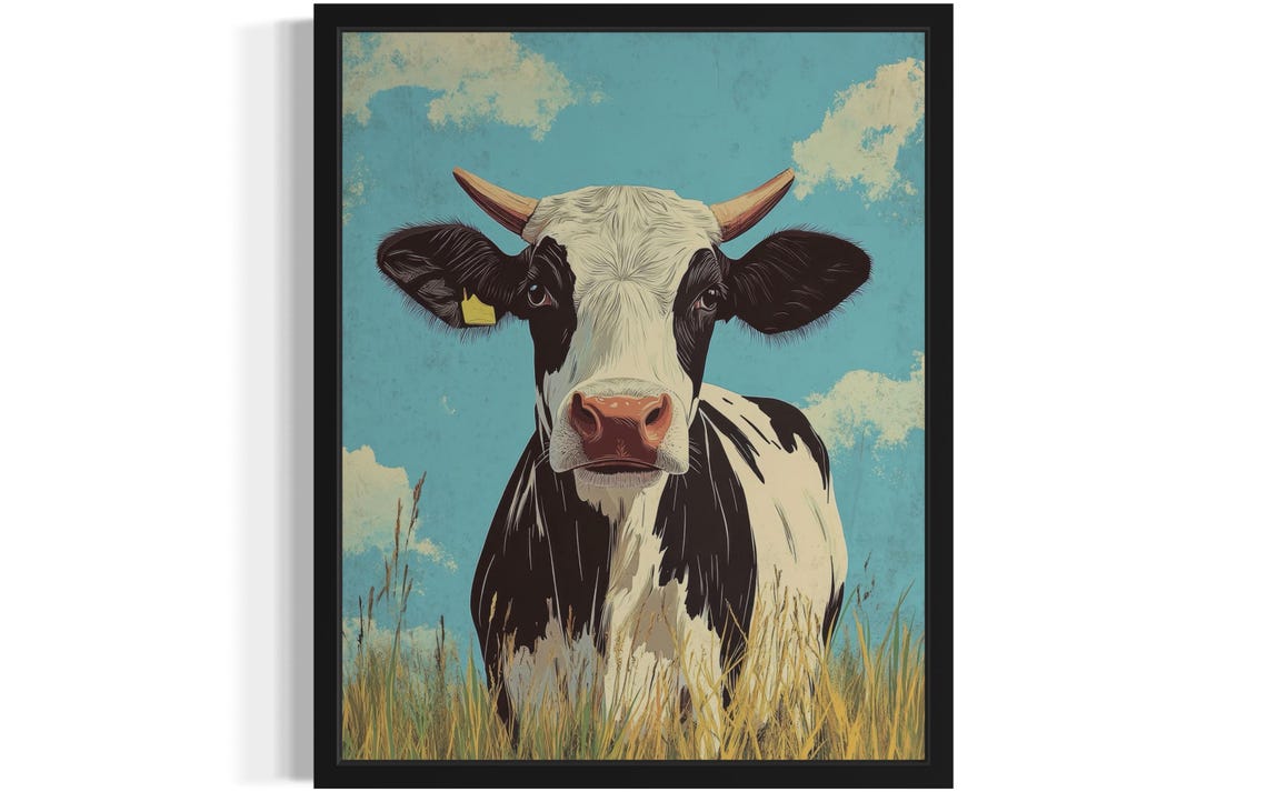 Cow Farm Pop Art Poster