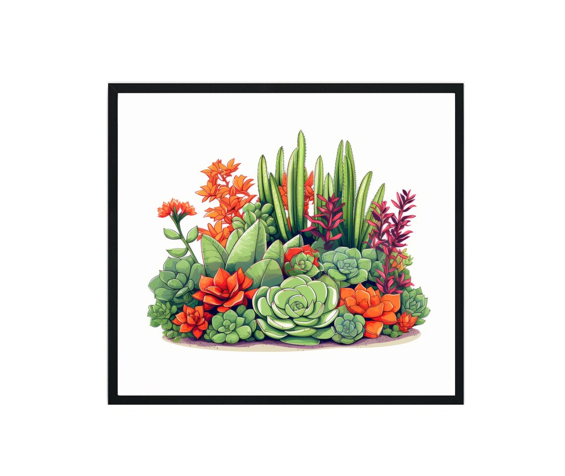 Succulent Plants, Original Paint Artwork