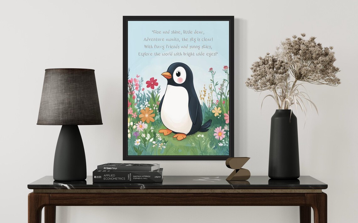Cute Baby Penguin with Sweet Adventure Poem Nursery Wall Poster - Image 2