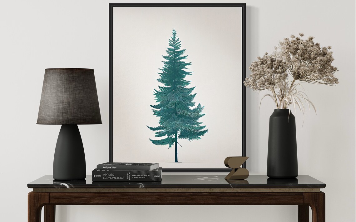 Blue Spruce Tree Minimalist Poster - Image 3