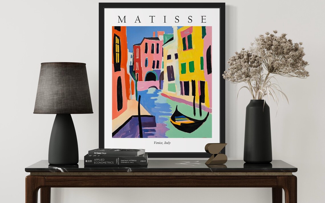 Venice Italy Gondola Canal Colorful Buildings Fauvist Travel Poster - Image 3