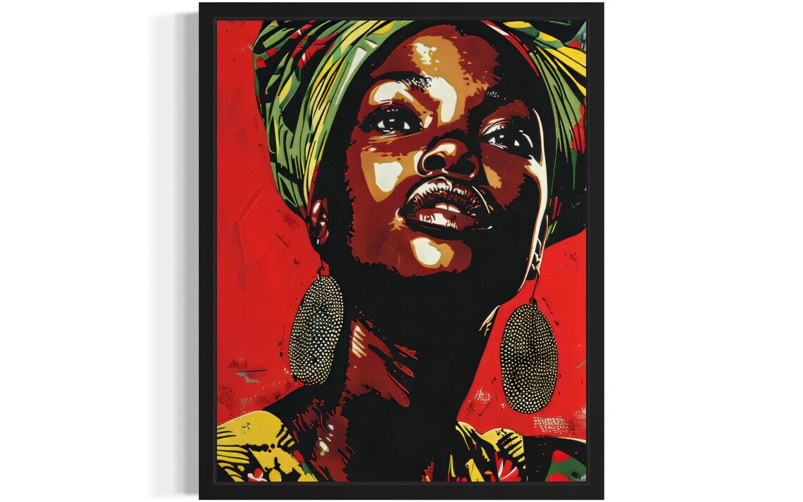 African Woman Art Print Wall Art Poster Original Paint Artwork Artwork Decor