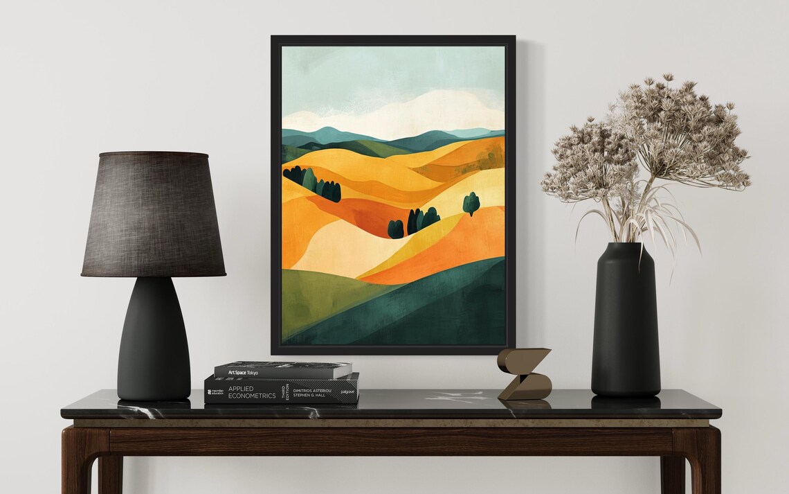 Valley Abstract Boho Art Print, Bathroom Decor - Image 2