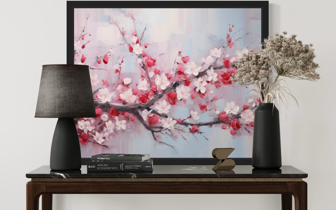 Cherry Blossom Abstract Art Print - Image 3