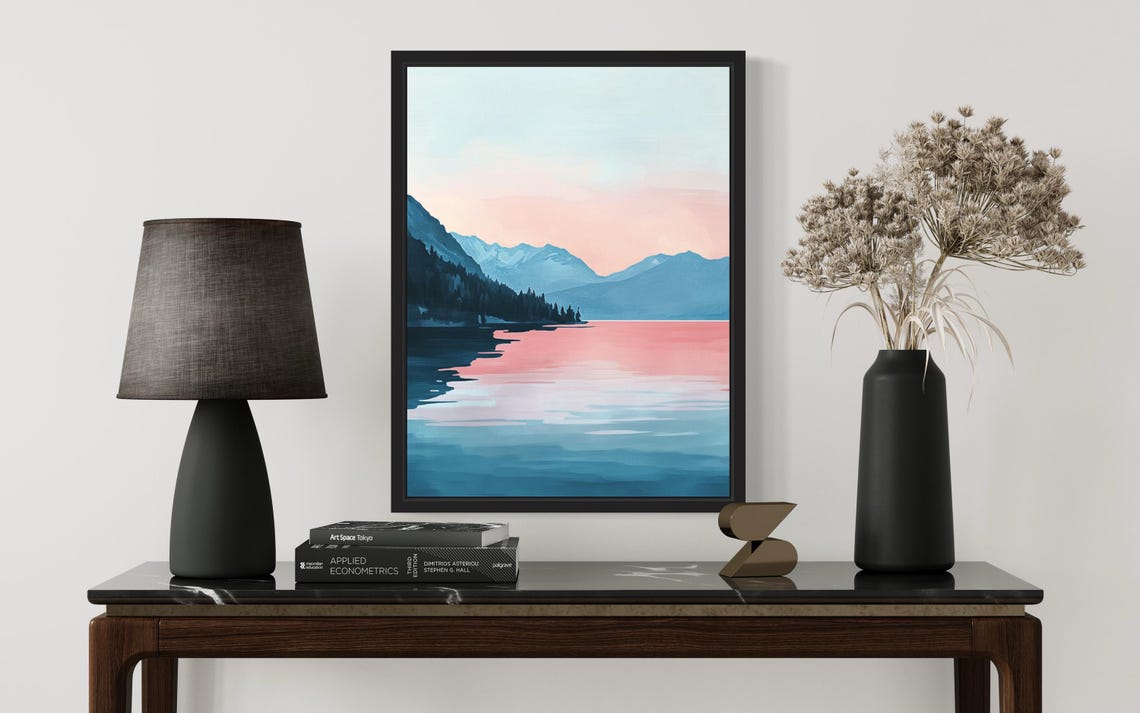 Lake Tahoe Abstract Boho Art Print Poster Original Artwork Painting Bathroom Prints Decor - Image 2
