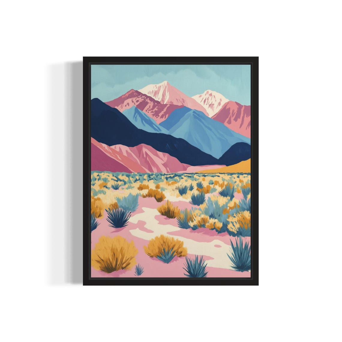 Owens Valley Colorful Desert Mountains Abstract Boho Art Wall Poster