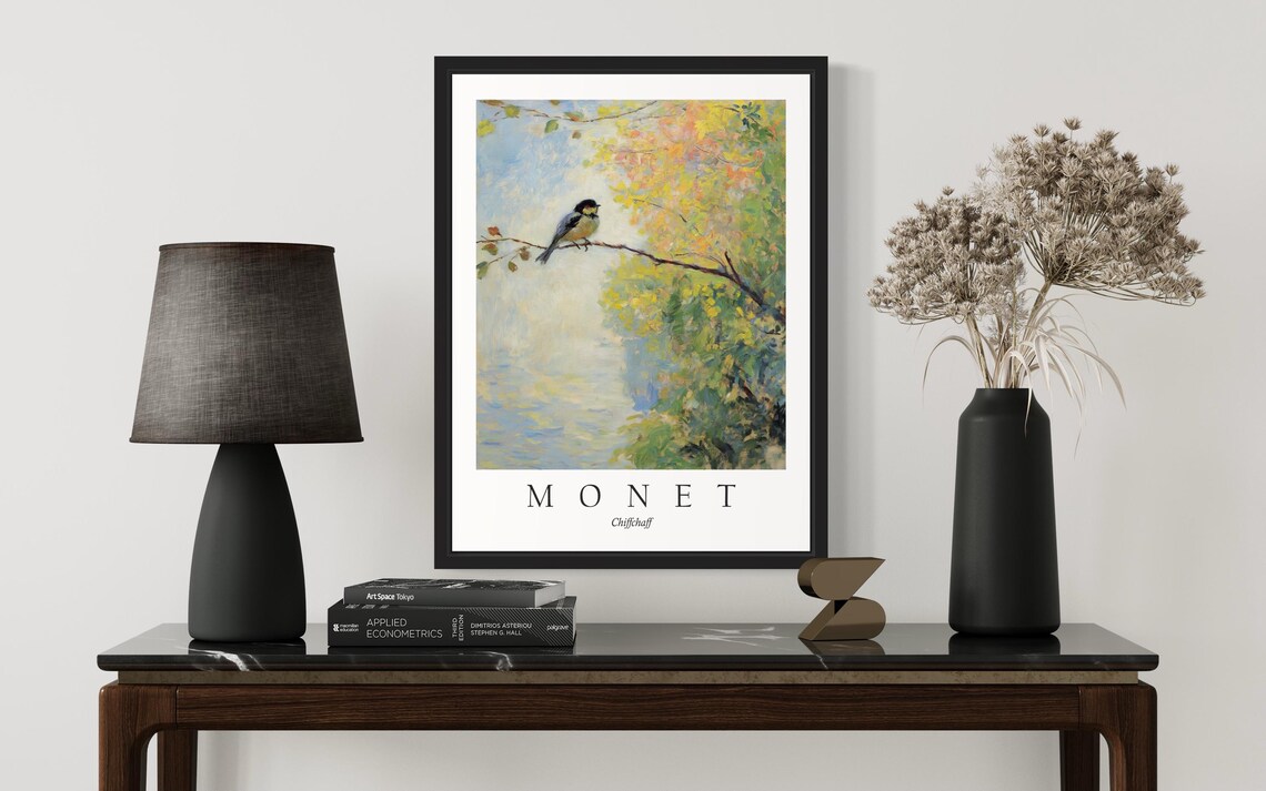 Chiffchaff Bird, Monet-Inspired Art Print - Image 3