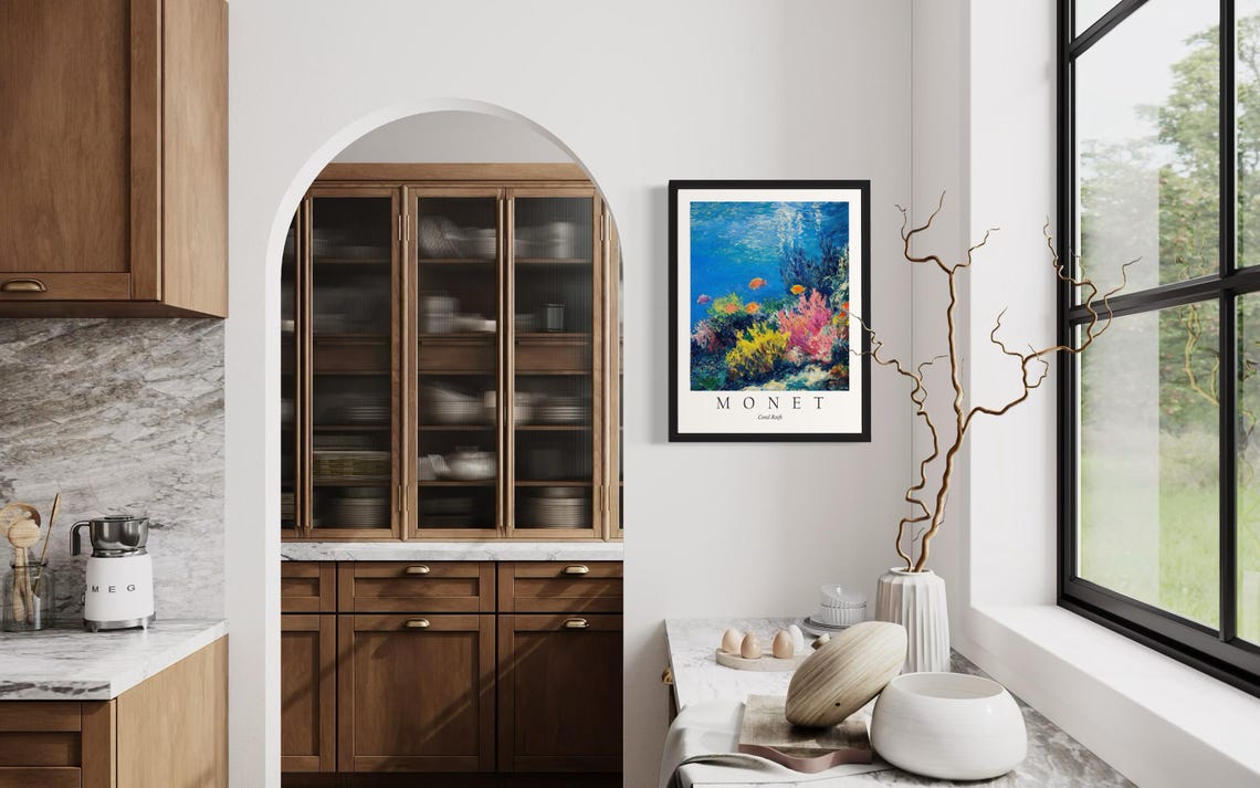 Coral Reefs Monet Still Life Art Print Wall Art Poster Original Paint Artwork Artwork Decor - Image 4