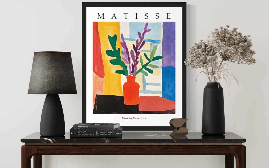 Matisse Style Lavender Flower Vase Calm Fauvist Still Life Poster - Image 3