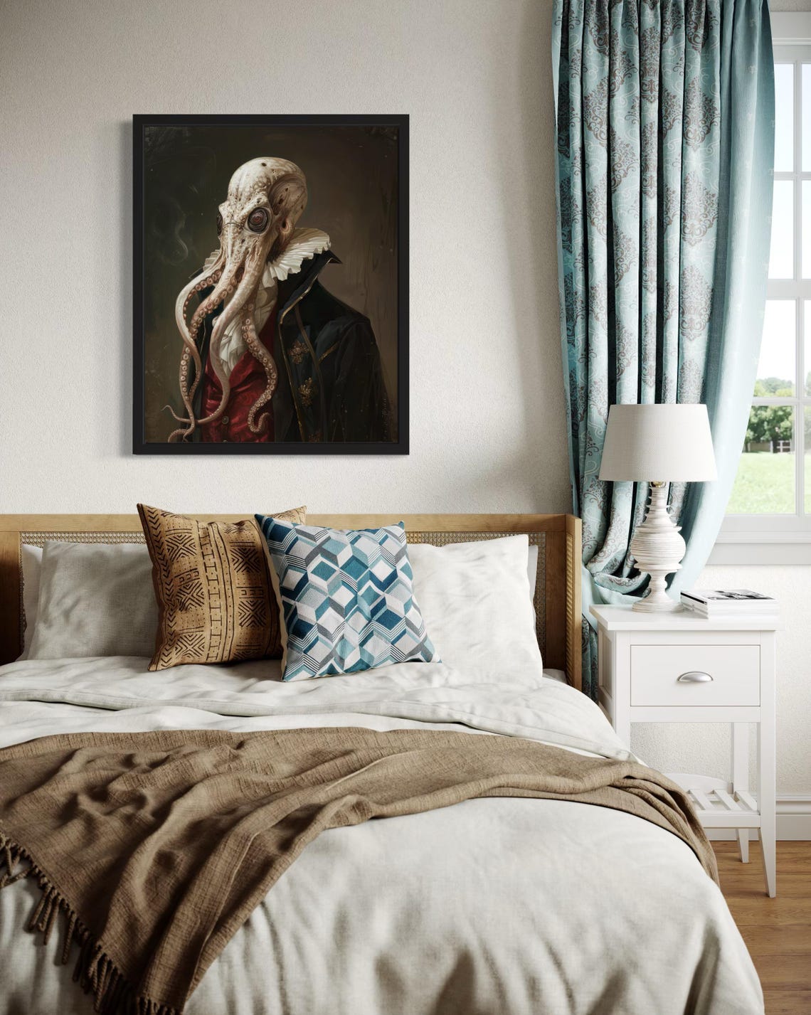 Tentacled Octopus Vampire Aristocrat Gothic Portrait Wall Poster - Image 3