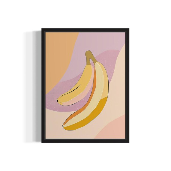 Banana Food Art Print Wall Art Poster Original Paint Artwork Artwork Decor