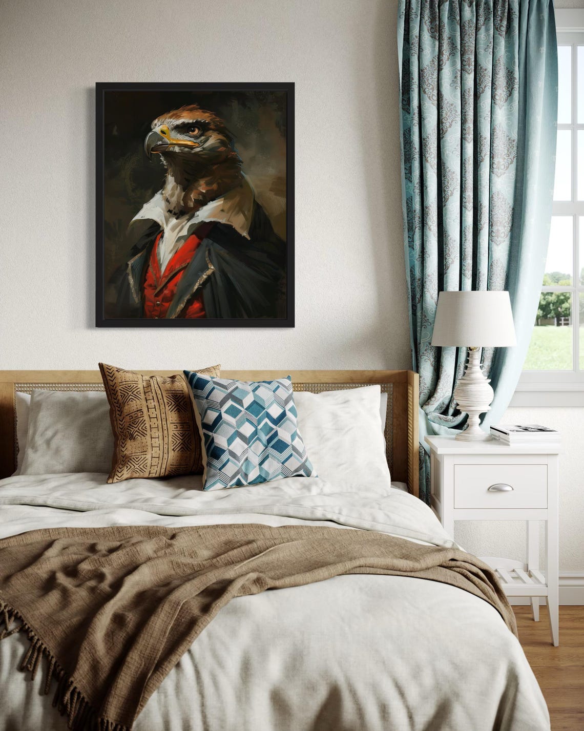 Fierce Hawk With Hooked Beak Vampire Aristocrat Gothic Portrait Poster - Image 4
