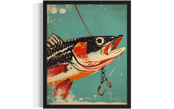 Fish Bait Pop Art Poster Print