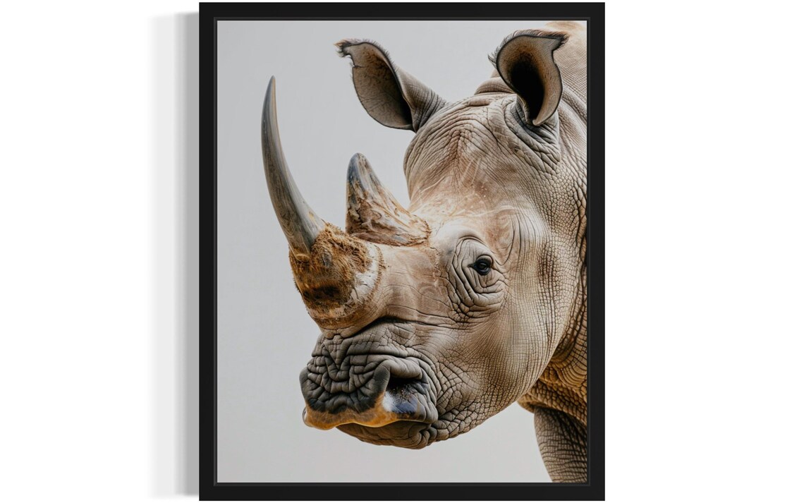 Rhino Animal Wildlife Art Print Wall Poster Original Paint Artwork Decor