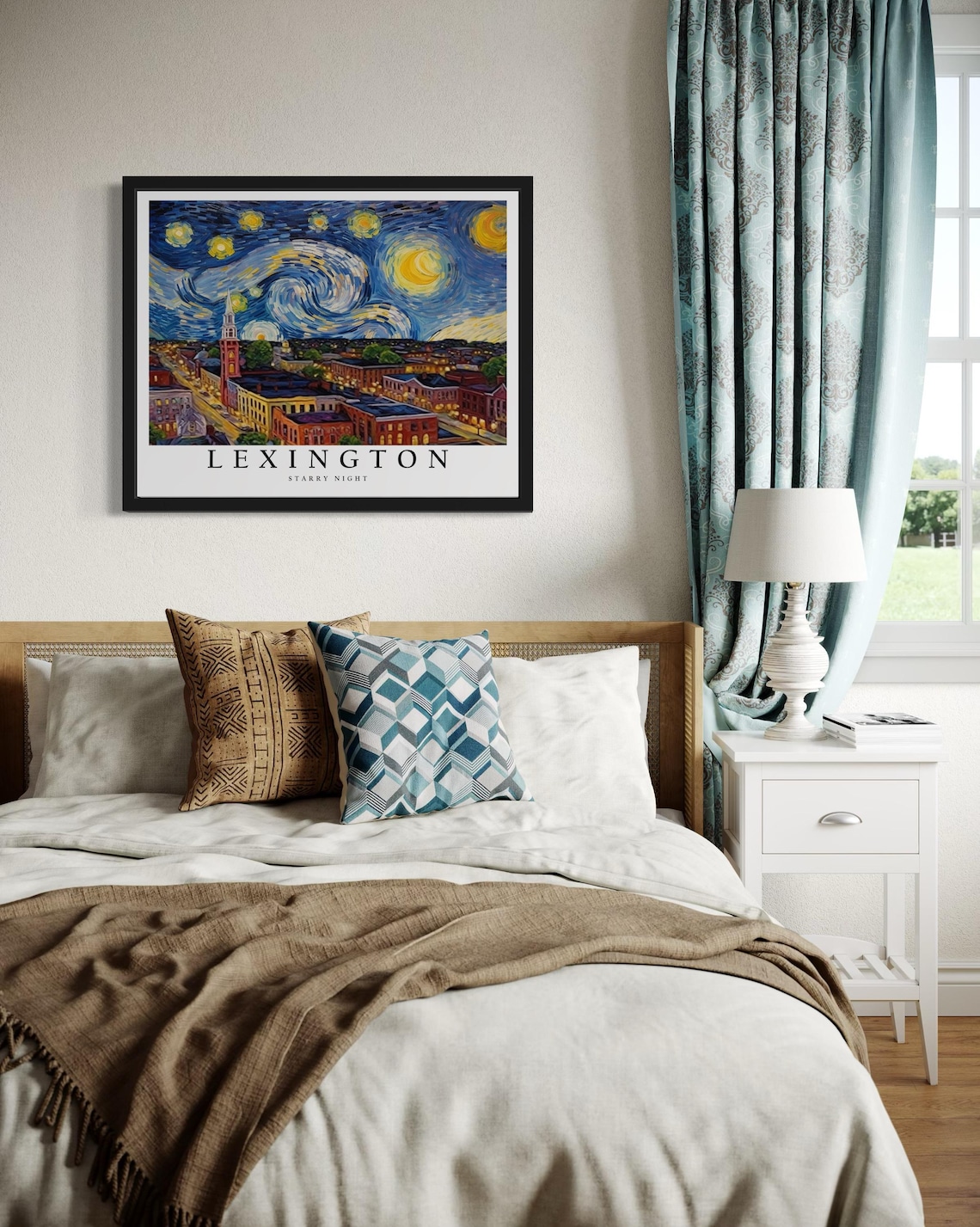 Lexington Kentucky Starry Night, Van Gogh-Inspired Art Print - Image 2