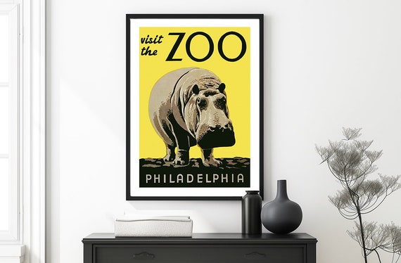 Visit The Zoo Philadelphia Vintage Travel Poster Poster Print Or Print Gift Idea Wall Art