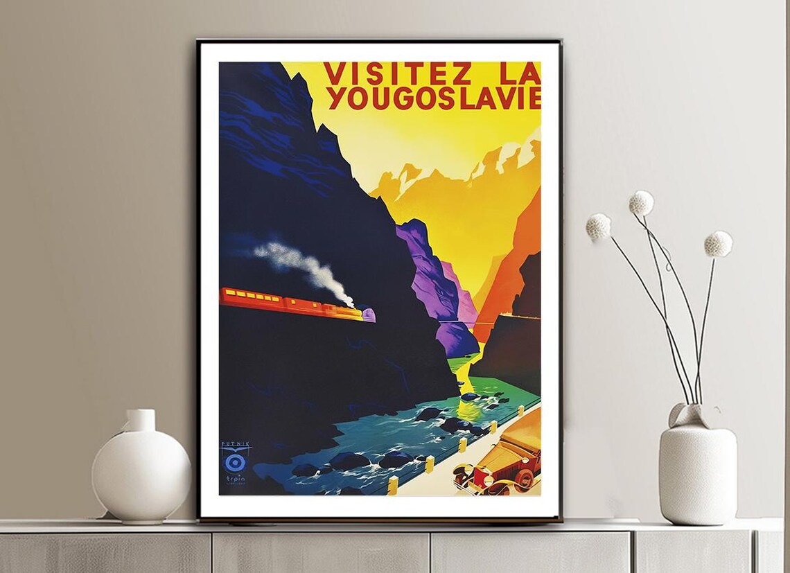 Visitez La Yougoslavie Vintage Travel Poster - Image 2