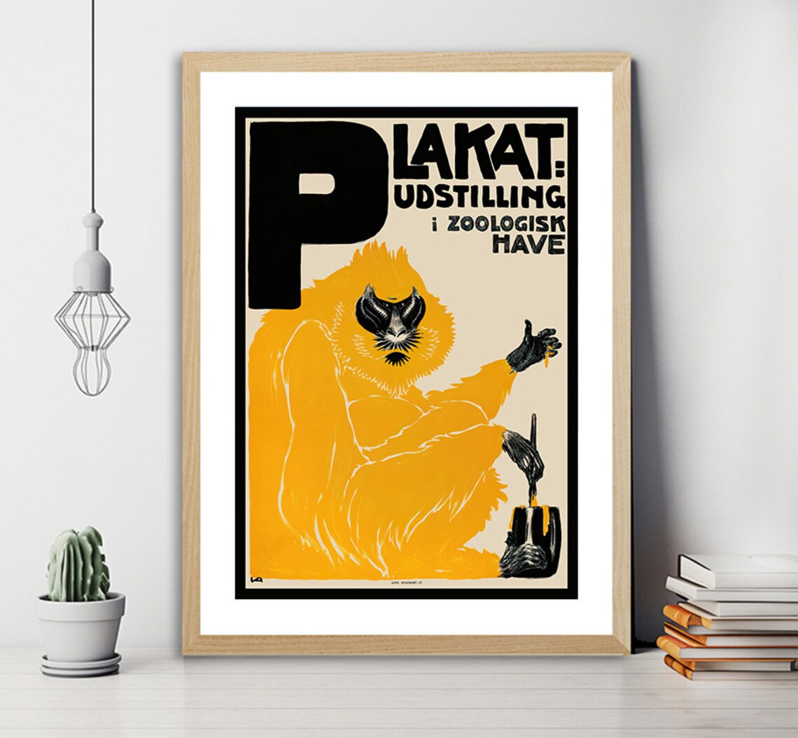 Plakatudstilling Mandrill Artist Vintage Copenhagen Zoo Poster - Image 2
