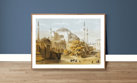 Aya Sofia Constantinople 1852 Vintage Travel Poster