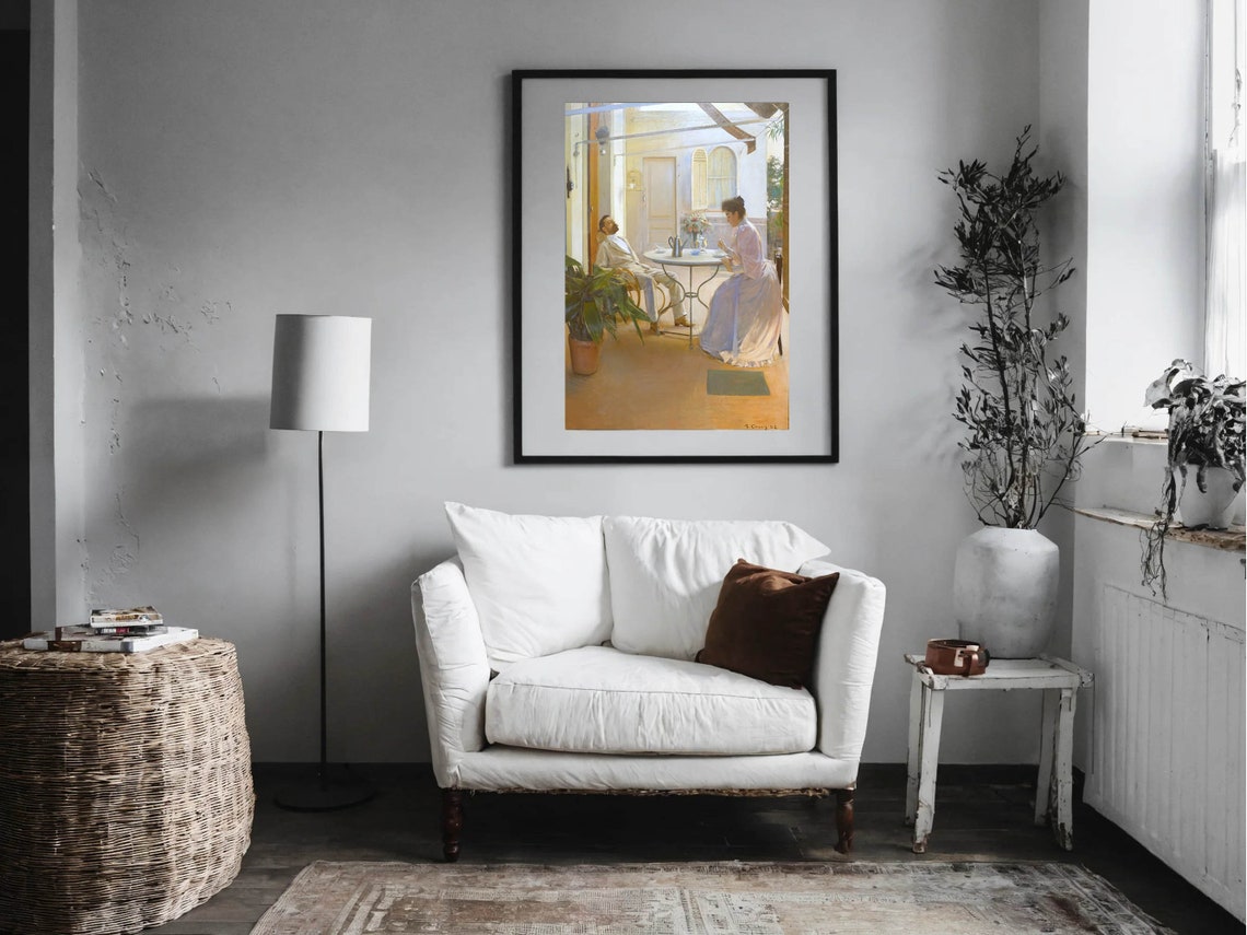 Ramon Casas Open Air Interior Sunlit Terrace Couple Painting Poster - Image 8