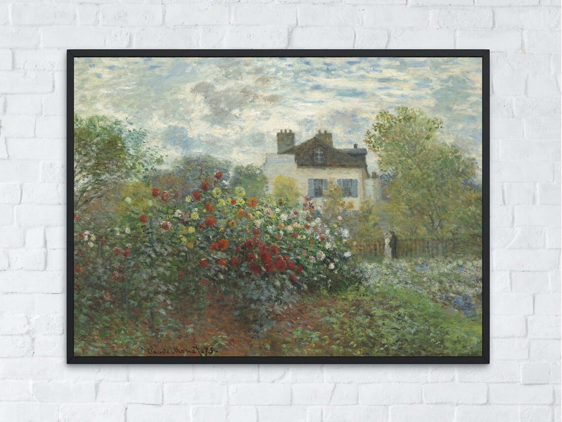 Claude Monet The Garden at Argenteuil Flower Garden Vintage Print - Image 8