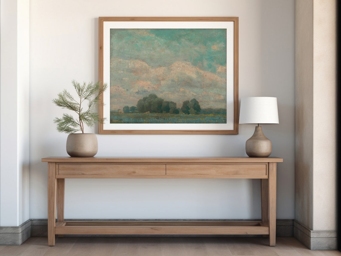 Cloudy Sky Study Vintage Impressionist Countryside Art Poster - Image 4