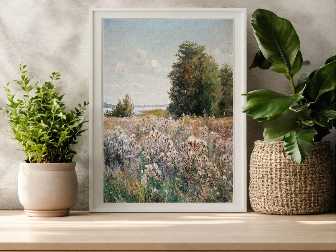 Wildflower Meadow River Vintage Country Landscape Impressionist Poster - Image 7