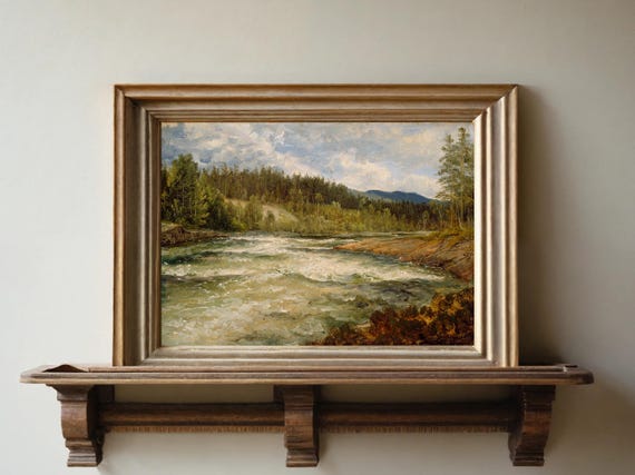 Vintage Landscape Print Antique Wilderness Painting Nature Wall Art Vintage Forest Artwork Art