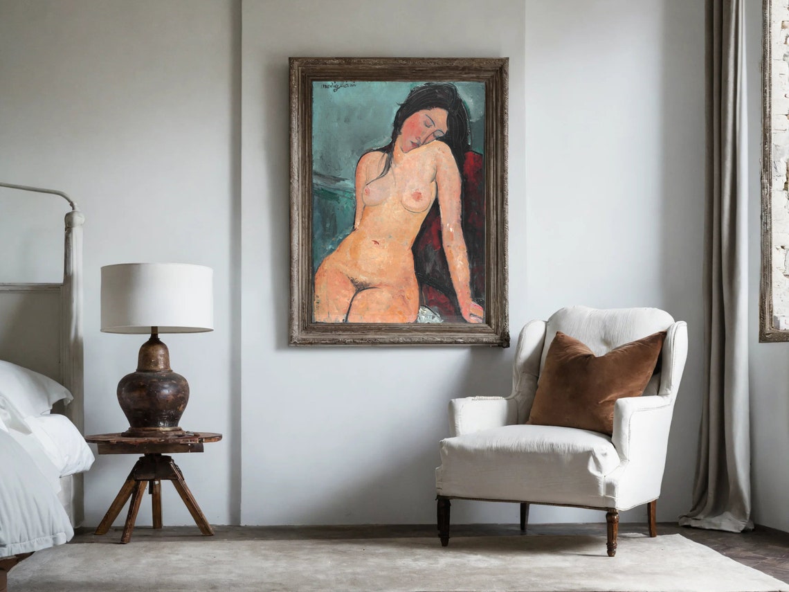 Amedeo Modigliani Female Nude Vintage Woman Nude Portrait Modernist Woman Nude Print Bedroom Wall Art - Image 5