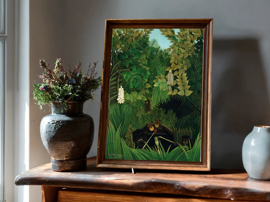 Henri Rousseau Merry Jesters Jungle Landscape Print - Image 3