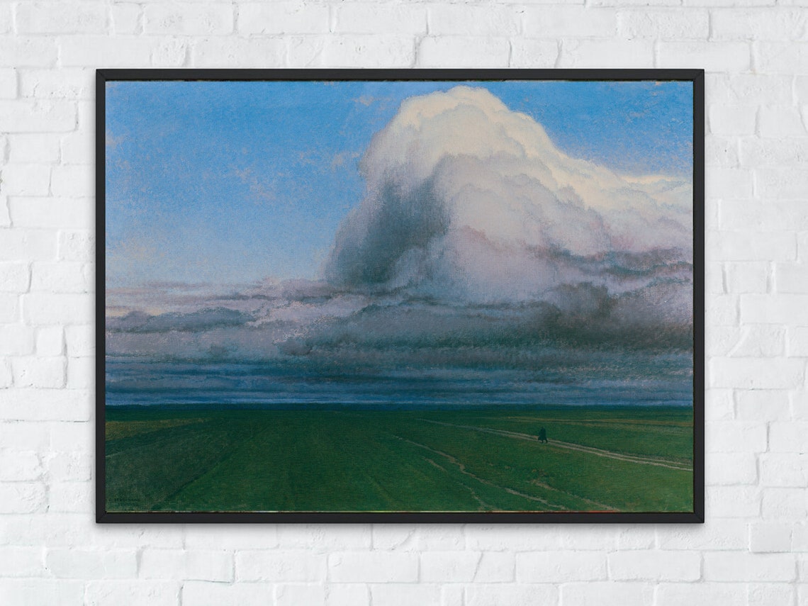 Vallotton Dramatic Storm Cloud Green Field Landscape Art Poster - Image 7