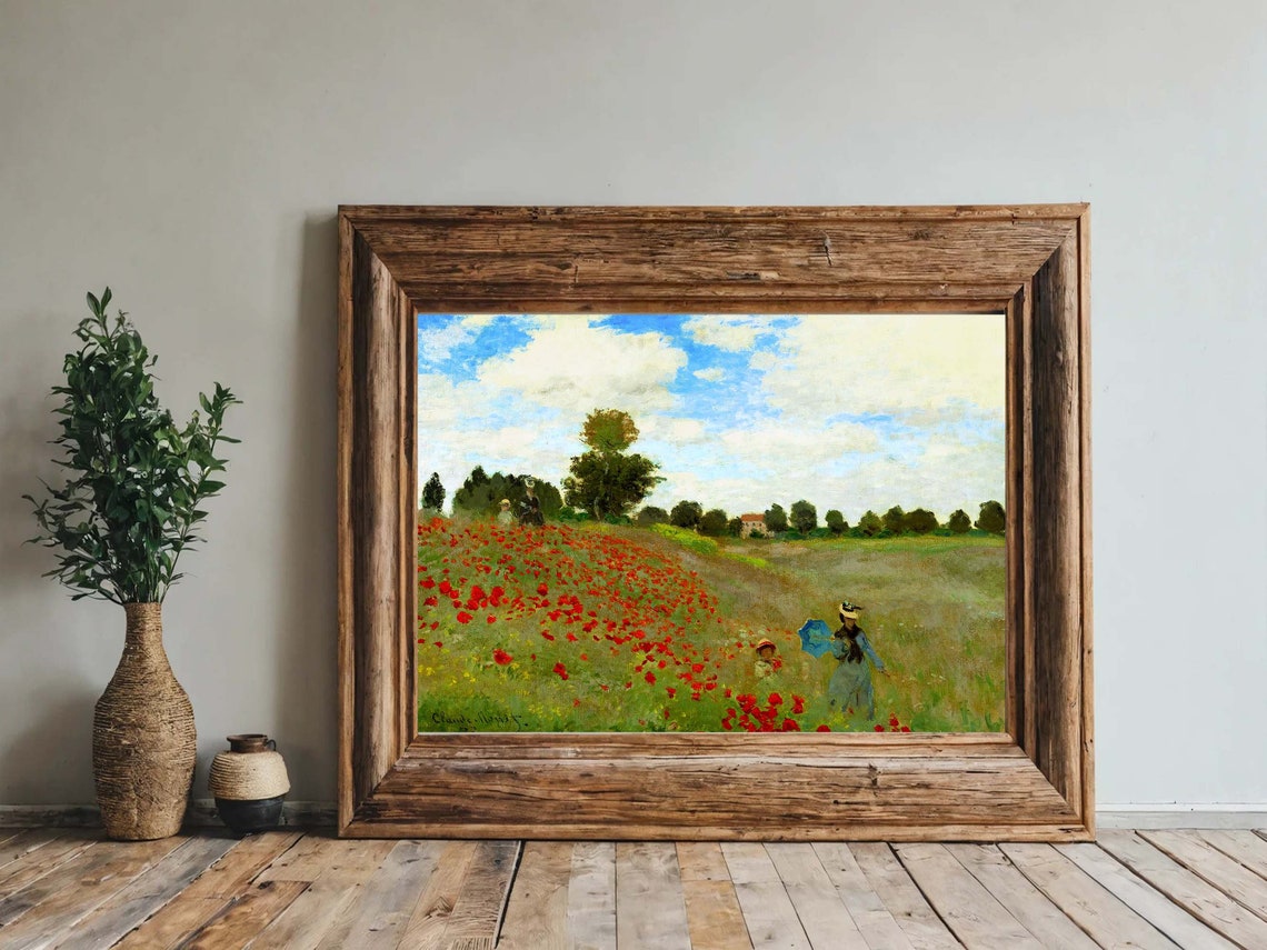 Claude Monet Poppy Field in Argenteuil Red Poppies Landscape Poster - Image 4