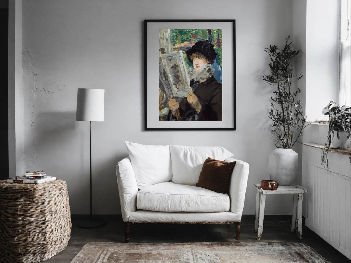 Edouard Manet Woman Reading Newspaper French Classic Portrait Print - Image 4