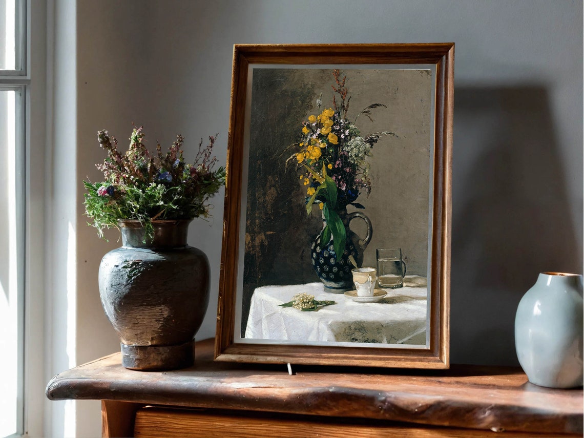 Flower Art Print Bouquet Of Wild Flowers By Hans Thoma Botanical Painting Vintage Floral Painting Wall Art Floral Art - Image 8