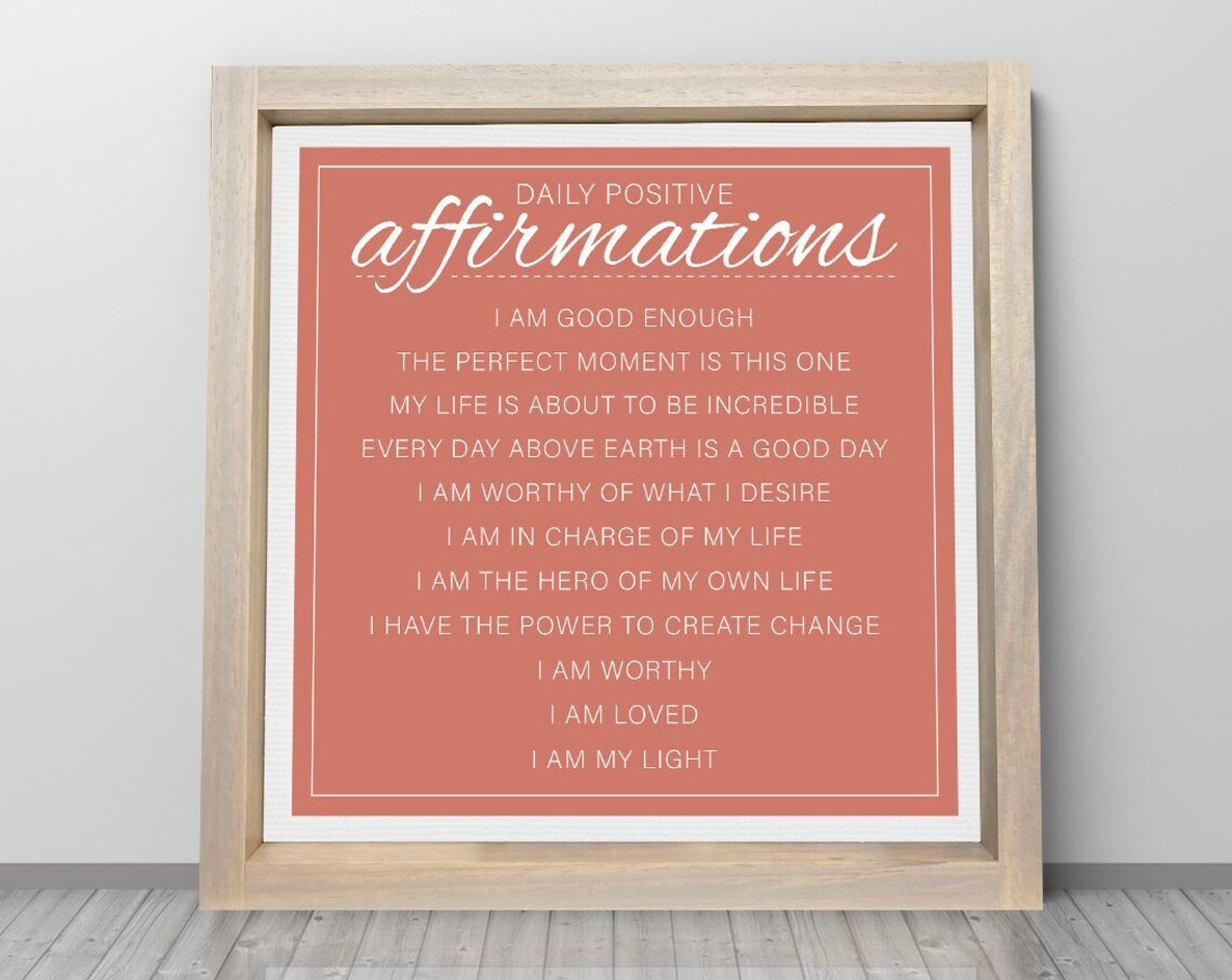 Daily Positive Affirmations Custom Wall Art Print